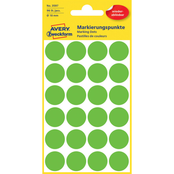 AVERY Zweckform Markierungspunkte, ablösbar, 8 mm, grün