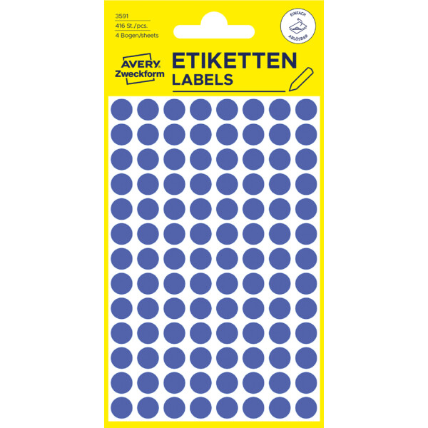 AVERY Zweckform Markierungspunkte, abl&ouml;sbar, 18 mm, blau