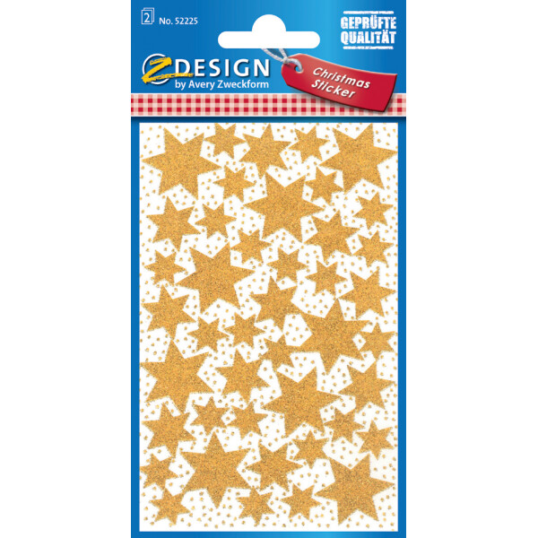 AVERY Zweckform ZDesign Weihnachts-Sticker "Sterne", gold