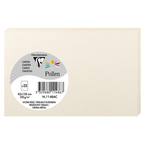Pollen by Clairefontaine Briefkarte 82 x 128 mm, elfenbein