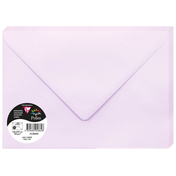 Pollen by Clairefontaine Briefumschlag C5, fuchsia