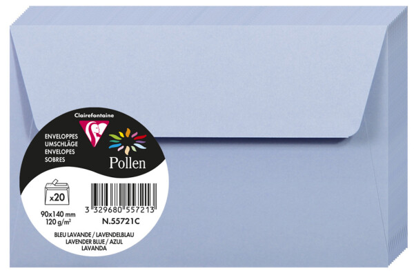 Pollen by Clairefontaine Briefumschlag 90x140 mm, lavendel-