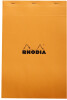 RHODIA Notizblock No. 19, DIN A4+, kariert, orange