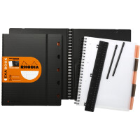 RHODIA Spiralblock für EXABOOK, A4+, kariert, schwarz