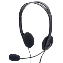 ednet Stereo PC Headset, mit Mikrofon, schwarz