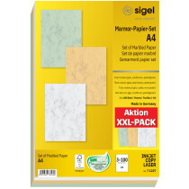 sigel Marmor-Papier, A4, 200 g qm, Edelkarton, blau
