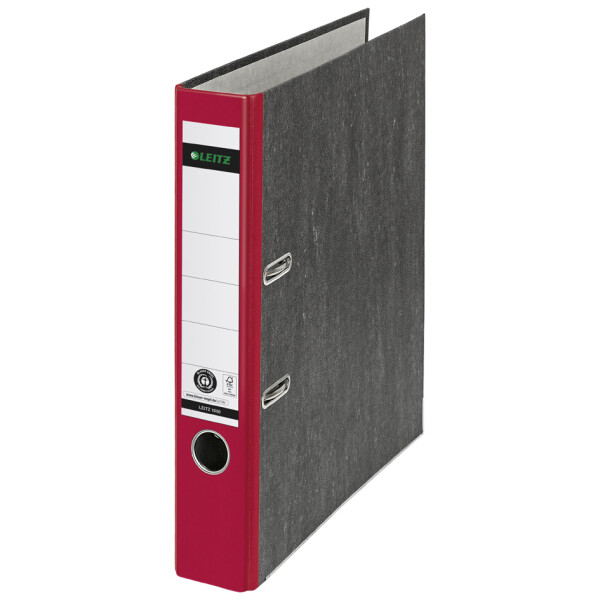 LEITZ Wolkenmarmor-Ordner, 180 Grad, DIN A4, 52 mm, rot