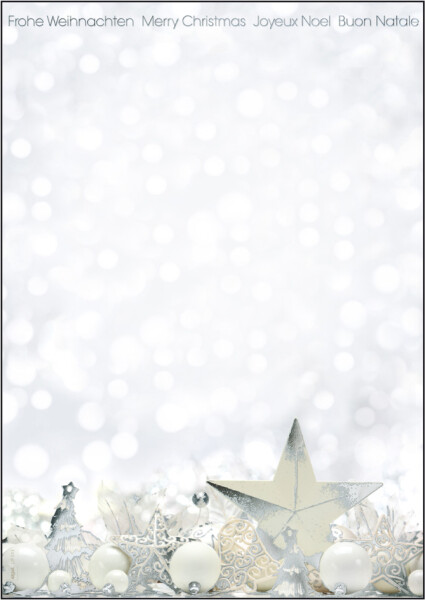 sigel Weihnachts-Motiv-Papier "White Stars", A4, 90g qm