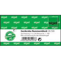 sigel Nummernblock "Garderobe", 1-500, (B)105 x...