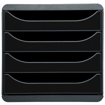 EXACOMPTA Schubladenbox BIG-BOX, 4 Schübe, schwarz...