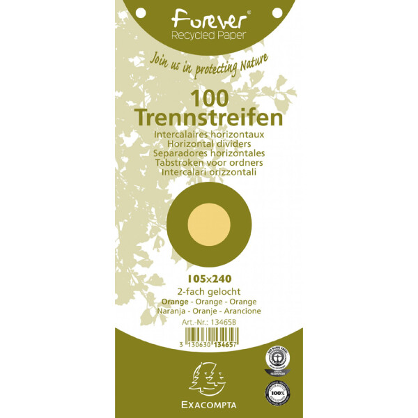 EXACOMPTA Trennstreifen Recycling, 105 x 240 mm, blau