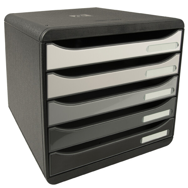 EXACOMPTA Schubladenbox BIG-BOX PLUS, 5 Schübe, schwarz