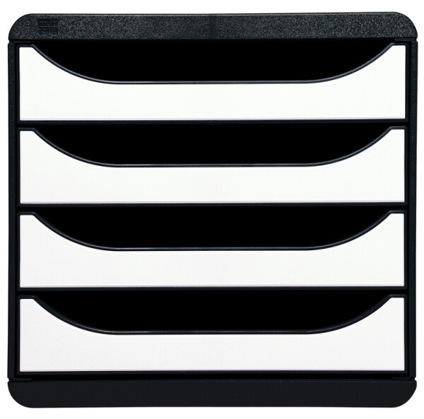 EXACOMPTA Schubladenbox BIG-BOX, 4 Schübe, weiß glossy