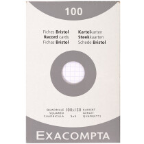 EXACOMPTA Karteikarten, 100 x 150 mm, kariert, weiß