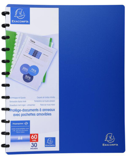EXACOMPTA Sichtbuch DIN A4, 30 Hüllen, blau