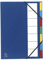 EXACOMPTA Ordnungsmappe Harmonika, PP, 12 Fächer, 3-farbig