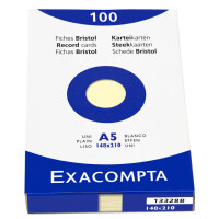 EXACOMPTA Karteikarten, DIN A5, kariert, weiß