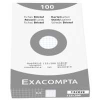 EXACOMPTA Karteikarten, 125 x 200 mm, kariert, weiß
