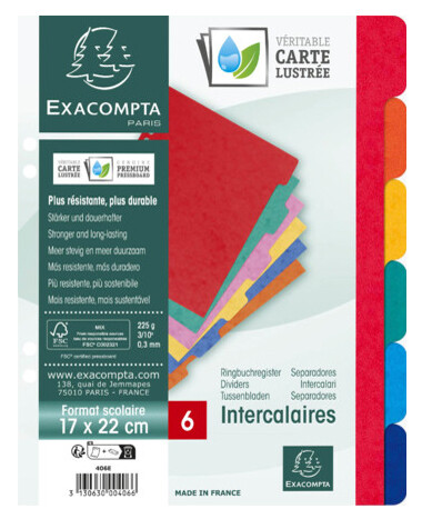 EXACOMPTA Karton-Register, 320 x 240 mm, 12-teilig