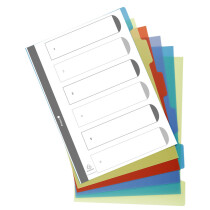 EXACOMPTA Kunststoff-Register, blanko, DIN A4, 6-teilig