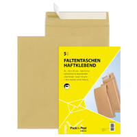 MAILmedia Faltenversandtasche C4, ohne Fenster, braun