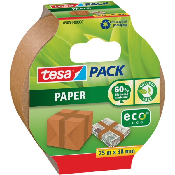 TESA Verpackungsklebeband tesapack Papier, 25 m x 38 mm, beige