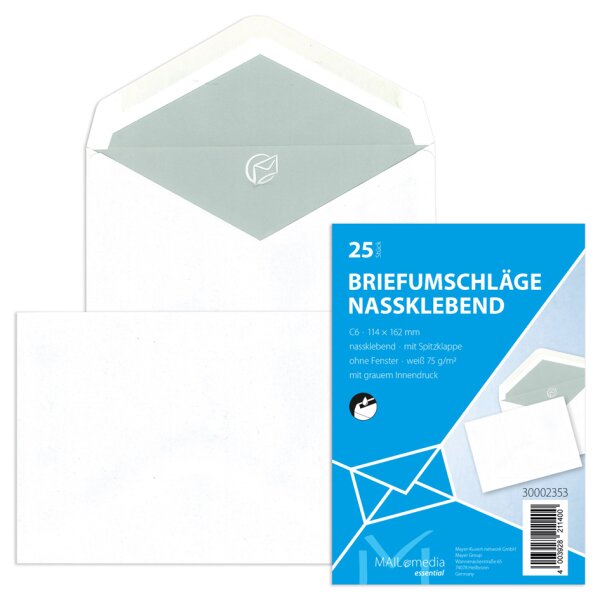 MAILmedia Briefumschlag Offset wei&szlig;, C6, ohne Fenster