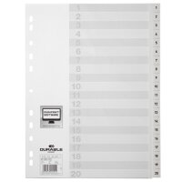 DURABLE Kunststoff-Register, Zahlen, A4, 12-teilig, 1 - 12