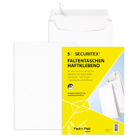SECURITEX Faltenversandtasche B4, ohne Fenster, weiß