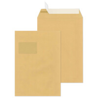 MAILmedia Versandtasche C4 haftklebend, mit Fenster, braun