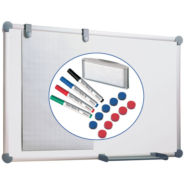 MAUL Wei&szlig;wandtafel 2000 MAULpro - Komplett-Set, grau