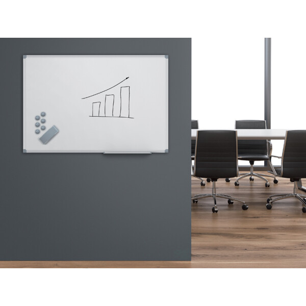 MAUL Weißwandtafel MAULstandard, (B)3.000 x (H)1.200mm, grau