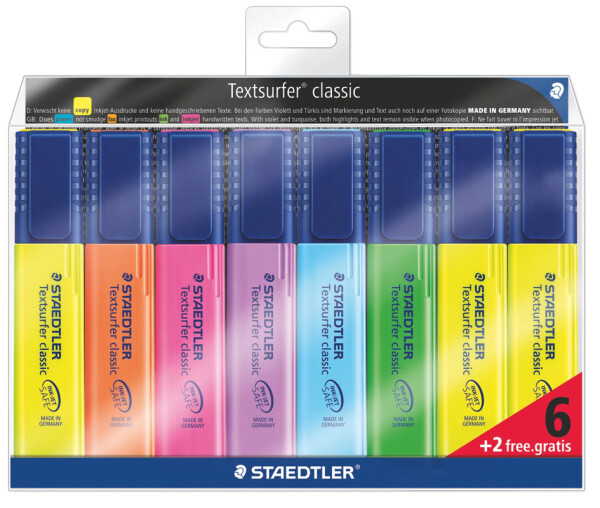 STAEDTLER Textmarker "Textsurfer classic", 6 + 2 GRATIS