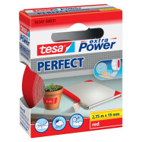tesa Gewebeband extra Power PERFECT, 19 mm x 50 m, rot