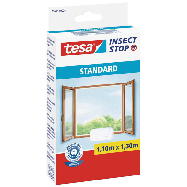 tesa Fliegengitter STANDARD f&uuml;r Fenster, 1,10 m x 1,30 m