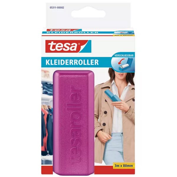 tesa Fussel-Roller, 3 m x 80 mm, mit Klappmechanismus