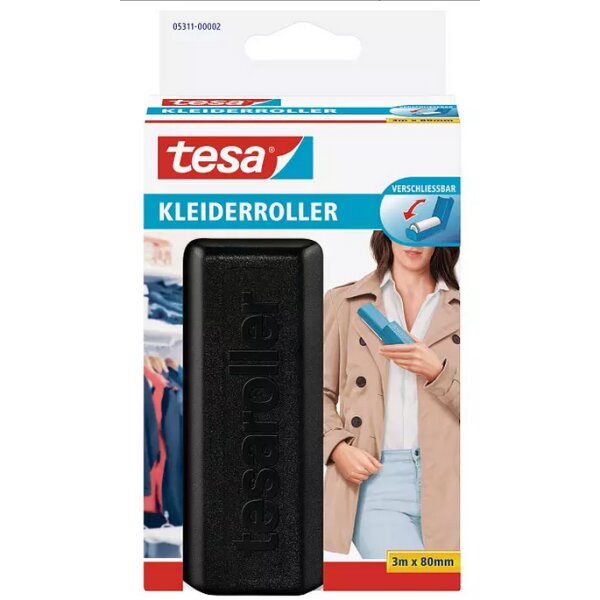 tesa Fussel-Roller, 3 m x 80 mm, mit Klappmechanismus