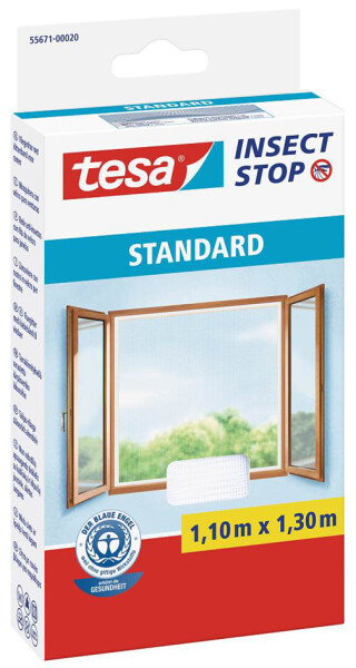 tesa Fliegengitter STANDARD für Fenster, 1,50 m x 1,30 m