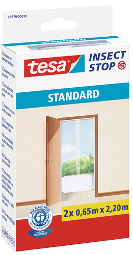 tesa Fliegengitter STANDARD für Türen, 2 x je 0,65 m x 2,20m