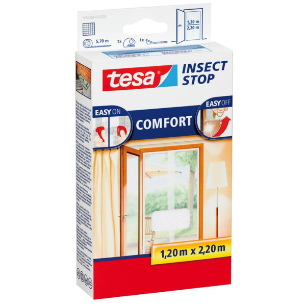 tesa Fliegengitter COMFORT f&uuml;r T&uuml;ren, 2 x je 0,65 m x 2,50 m