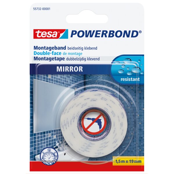 tesa Powerbond Montageband f&uuml;r Spiegel, 38 mm x 5,0 m