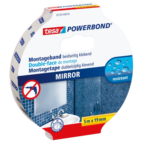 tesa Powerbond Montageband f&uuml;r Spiegel, 38 mm x 5,0 m