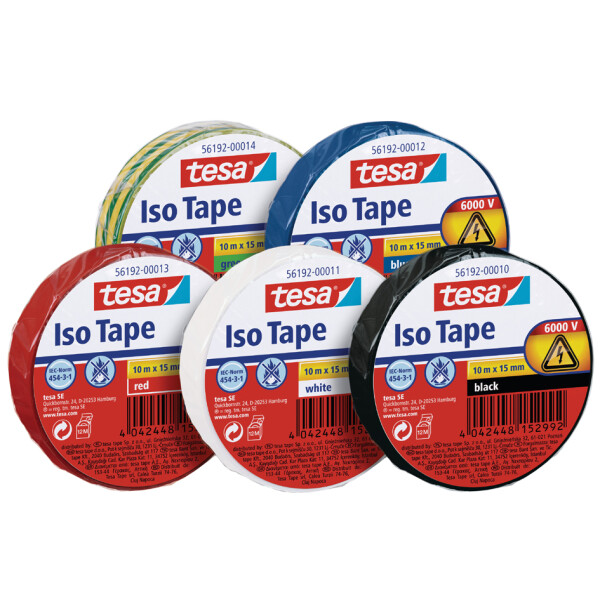 tesa Isolierband ISO TAPE, 15 mm x 10 m, schwarz