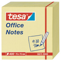 tesa Office Notes Haftnotiz Würfel, 75 x 75 mm, gelb