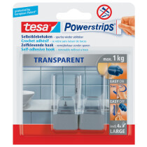 tesa Powerstrips Haken LARGE Transparent, transparent weiß