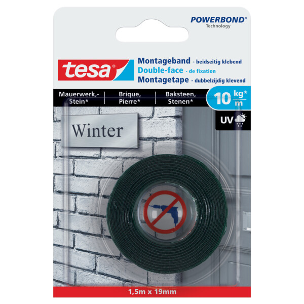 tesa Powerbond Montageband f&uuml;r Mauerwerk, 19 mm x 5,0 m