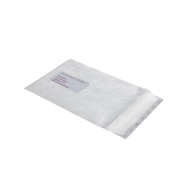 Tyvek Versandtaschen C5, mit Fenster, 55 g qm, wei&szlig;