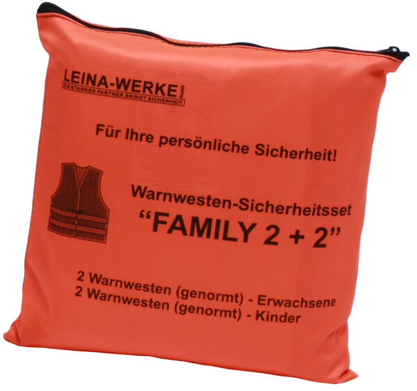 LEINA Pannenwesten Warnwesten-Set "Family 2+2", orange