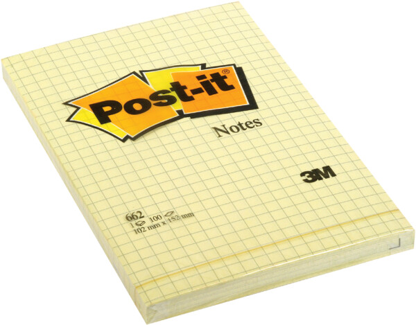 Post-it Haftnotizen, 102 x 152 mm, liniert, gelb
