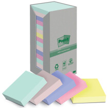 Post-it Haftnotizen Recycling Notes, 127 x 76 mm, farbig